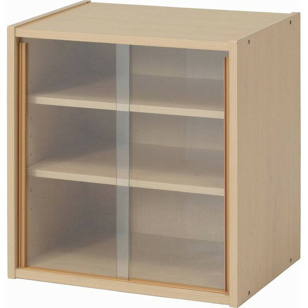 【送料無料】ミニ 食器棚 キッチン収納 幅43cm メープル ガラス製引き戸付き ダイニング 台所【代引不可】