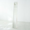 【送料無料】細枠スタンドミラー 幅22cm(ホワイト/白) 天然木/姿見鏡/スリム/高級感/木製/飛散防止加工/折りたたみ/北欧風/日本製/完成品/NK-1
