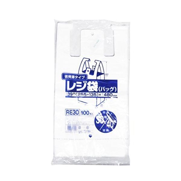 【送料無料】省資源レジ袋東30西40号100枚入HD乳白 RE30 【（30袋×5ケース）合計150袋セット】 38-375 生活用品・インテリア・雑貨 日用雑貨 ビニール袋 レビュー投稿で次回使える2000円クーポン全員にプレゼント