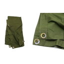 【送料無料】ルーマニア軍 放出 テントシート 180×170cm オリーブ コットン 未使用 デッドストック ミリタリーグッズ 軍モノ インテリア雑貨
