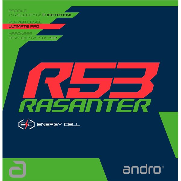 【送料無料】andro（アンドロ） テンションラバー RASANTER R53 ラザンター アール53黒1.7 スポーツ・レジャー スポーツ用品・スポーツウェア 卓球用品 卓球ラケット用ラバー レビュー投稿で次回使える2000円クーポン全員にプレゼント