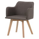 【送料無料】パーソナルチェア 2脚セット 約幅52×奥行54×高さ72×座面高42cm ブラウン 肘付き 木製 脚付き 組立品 リビング ダイニング【代引不可】