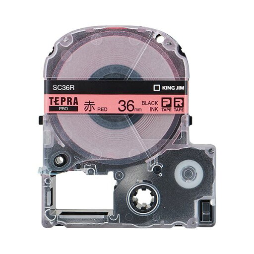 (まとめ) キングジム テプラ PRO テープカートリッジ パステル 36mm 赤/黒文字 SC36R 1個 【×5セット】 (まとめ) キングジム テプラ PRO テープカートリッジ パステル 36mm 赤/黒文字 SC36R 1個 【×5セット】