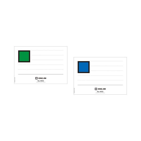 (まとめ) キングジム GボックスPP(A4タテ)用背見出し紙 4655用 青/緑 セ4655 1パック(20枚) 【×30セット】