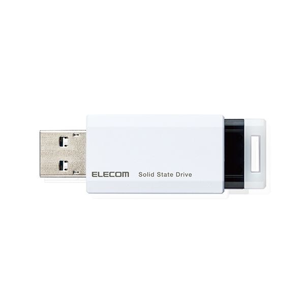【送料無料】エレコム SSD 外付け ポータブル 500GB 小型 ノック式 USB3.2（Gen1）対応 ホワイト PS4/PS4Pro/PS5 ESD-EPK0500GWH AV・デジモノ パソコン・周辺機器 USBメモリ・SDカード・メモリカード・フラッシュ その他のUSBメモリ・SDカード・メモリカード・フラッシュ