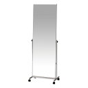 【送料無料】スタンドミラー/全身姿見鏡 【幅570×奥行360×高さ1585mm】 飛散防止加工 キャスター付き スチールフレーム 組立品【代引不可】