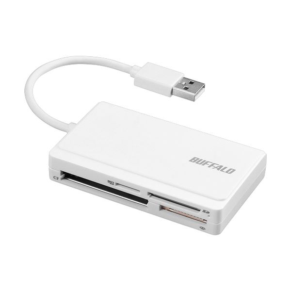 【送料無料】バッファロー USB2.0マルチカードリーダー/ライター ケーブル収納モデル ホワイト BSCR300..