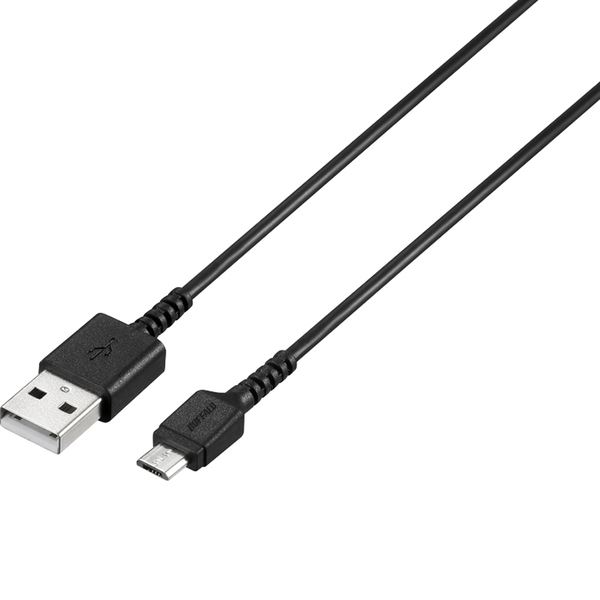 【送料無料】バッファロー（サプライ） USB2.0ケーブル（Type-A to microB） スリム 0.5m ブラック BSMPCMB105BK AV・デジモノ パソコン・周辺機器 ACアダプタ・OAアダプタ レビュー投稿で次回使える2000円クーポン全員にプレゼント