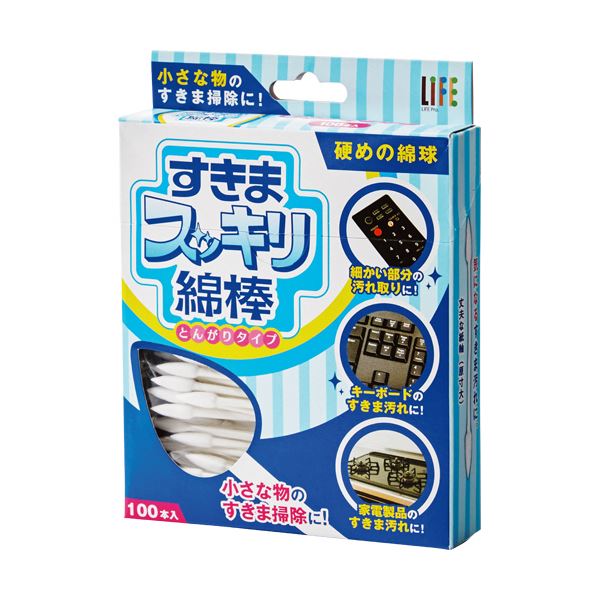 【送料無料】（まとめ）平和メディク すきまスッキリ綿棒とんがりタイプ 1パック(100本)【×10セット】 AV・デジモノ パソコン・周辺機器 クリーナー・クリーニング レビュー投稿で次回使える2000円クーポン全員にプレゼント