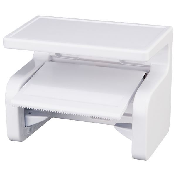 (まとめ) トイレットペーパーホルダー/トイレットペーパー収納 【棚付き】 幅17×奥行10×高さ13cm 【24..