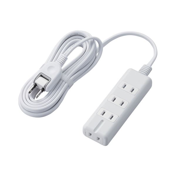 【送料無料】エレコム 磁石タップ/4個口（内3ピン1）/3m/ホワイト T-KM01-2430WH