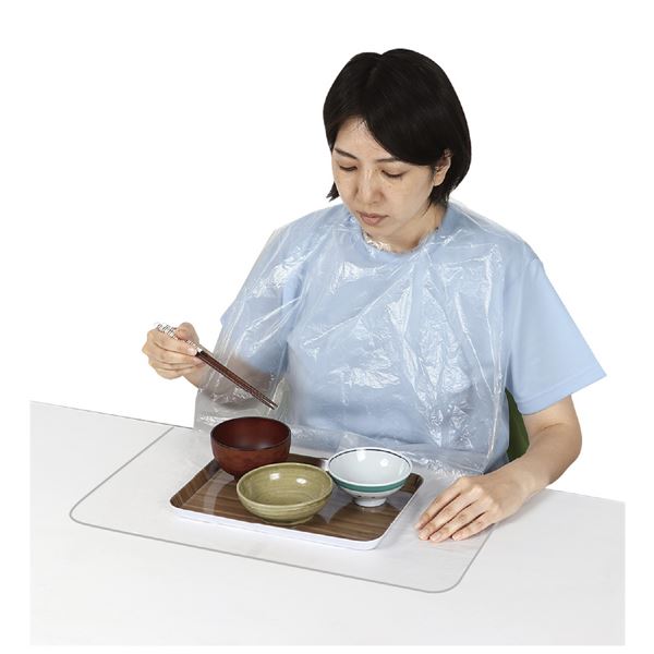 【送料無料】(まとめ) ポケット付 使い捨て食事用エプロン 100枚入 【×3セット】