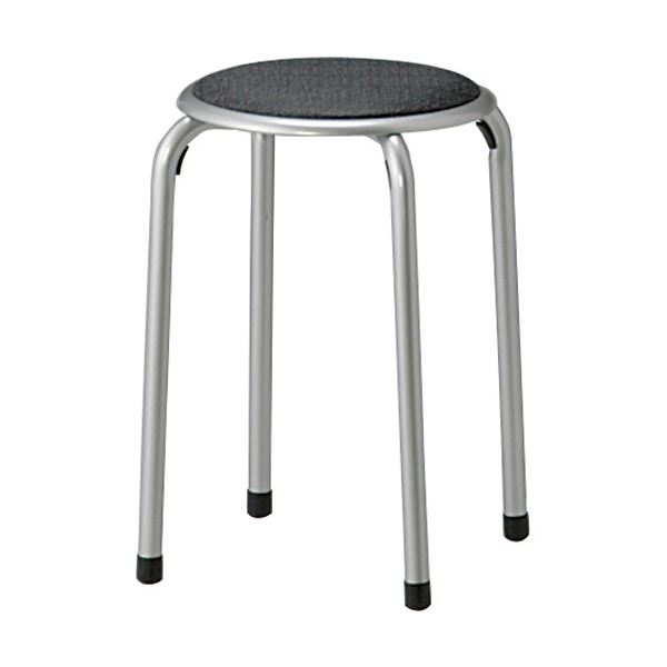 【送料無料】（まとめ）不二貿易 パイプ丸イス TX-01/10 ブラック 14069 1脚 【×5セット】