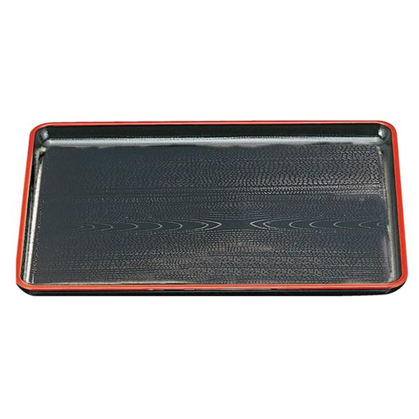 【送料無料】尺5 新木目会席盆/トレー 【黒天朱SL】 455mm×320mm×20mm 日本製 〔和食 レストラン 居酒屋 店舗 お店〕【代引不可】