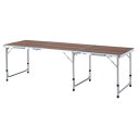 【送料無料】折りたたみテーブル 幅180×奥行60×高さ54/62/70cm ワイド 3段階 高さ調節可 フォールディングテーブル 組立品 アウトドア