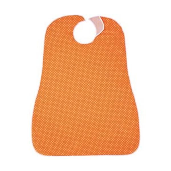 【送料無料】(まとめ)カネモ商事 LOr食事用エプロンホワイトドットオンオレンジ 1セット(5枚)【×3セット】