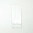 【送料無料】幅広枠ウォールミラー(54×130)(ホワイト/白) 天然木 姿見鏡 ワイド 高級感 木製 飛散防止加工 壁掛け 北欧風 ヴィンテージ 韓国インテリア 玄関 トイレ 洗面 日本製 完成品 NK-36