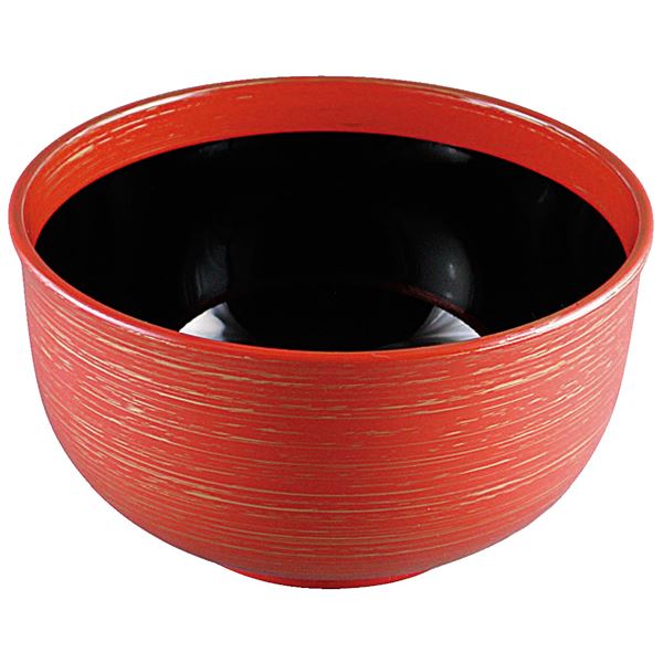 【送料無料】6寸耐熱 うどん丼/どんぶり鉢 【朱かすみ TA】 直径184mm×高さ101mm 日本製 食洗機対応 〔和食 レストラン 店舗 お店〕【代引不可】