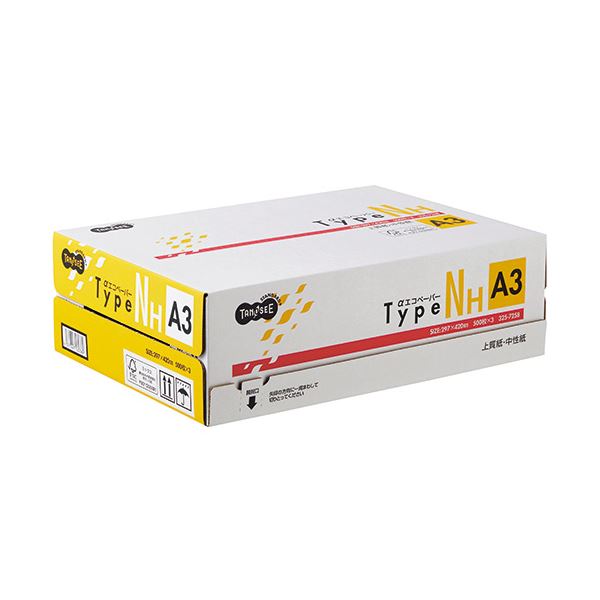 【送料無料】（まとめ）TANOSEE αエコペーパータイプNH A3 1箱(1500枚:500枚×3冊) 【×3セット】