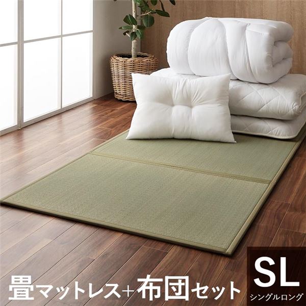 【送料無料】布団セット シングルロングサイズ 約150×210cm 畳マットレス 掛け布団 敷布団 枕 寝具 日本製 掛け敷き枕3点セット【代引不可】 生活用品・インテリア・雑貨 寝具 布団セット レビュー投稿で次回使える2000円クーポン全員にプレゼント