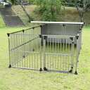 【送料無料】ドッグハウス DFS-M2 〔 1坪タイプ 屋外用 犬小屋 〕 +α拡張タイプ ステンレス製 犬舎 ペット用品 ペットグッズ 組立品【代引不可】
