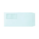 【送料無料】(まとめ) TANOSEE 窓付封筒 ワンタッチテープ付 長3 80g/m2 ブルー 1パック(100枚) 【×10セット】
