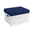 【送料無料】(まとめ) プラス ストレージボックスフタ式分離タイプ A4用 内寸W325×D420×H270mm ネイビー DN-245 1個 【×10セット】