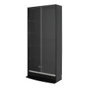 【送料無料】コレクションケース/収納棚 【ワイド 引き戸ハイタイプ 本体 奥行29cm ブラック】 幅83.1cm 強化ガラス扉 棚板 【組立品】【代引不可】