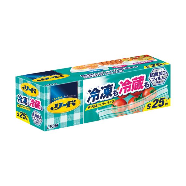【送料無料】（まとめ）ライオン リード冷凍も冷蔵も新鮮保存バッグ ダブルジッパー S 1パック（25枚）【×20セット】