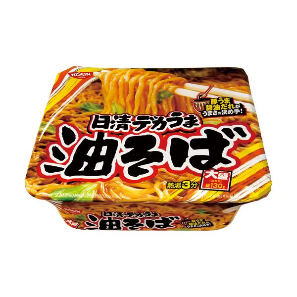 【送料無料】（まとめ）日清食品 日清デカうま 油そば 1ケース（12食）【×4セット】【代引不可】 フード・ドリンク・スイーツ カップ食品 カップそば 日清食品 レビュー投稿で次回使える2000円クーポン全員にプレゼント