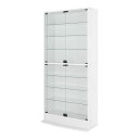 【送料無料】コレクションケース/収納棚 【ワイド ハイタイプ 本体 奥行29cm ホワイト】 幅83.1cm 強化ガラス扉 棚板 【組立品】【代引不可】