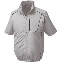 KU91720 空調服 R ポリエステル製半袖ブルゾン 服のみ シルバー×ブラック XL