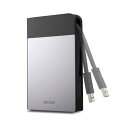 【送料無料】バッファローICカード対応MILスペック耐衝撃ボディー防滴・防塵ポータブルHDD 2TB シルバー HD-PZN2.0U3-S1台