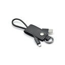 (まとめ)日本トラストテクノロジー キーケース型microUSBケーブル (ブラック) KCMU-BK【×5セット】