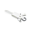 (まとめ)日本トラストテクノロジー キーケース型microUSBケーブル (ホワイト) KCMU-WH【×5セット】