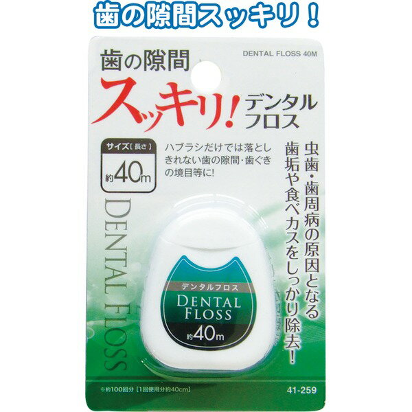 【送料無料】デンタルフロス40m 41-259 【12個セット】 ダイエット・健康 オーラルケア 歯間ブラシ・歯..