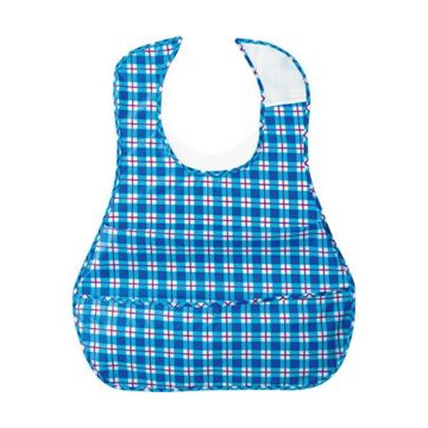 【送料無料】(まとめ)オオサキメディカル プラスハートこぼれにくい食事用エプロン ポケット付サイドタック ブルー 73750 1枚【×10セット】