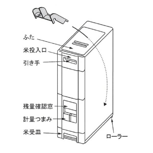 コンパクト ライスストッカー/米びつ 【マイルドホワイト 32kg収納】 幅19cm 無洗米兼用 〔キッチン 台所〕 生活用品・インテリア・雑貨 キッチン・食器 米びつ レビュー投稿で次回使える2000円クーポン全員にプレゼント