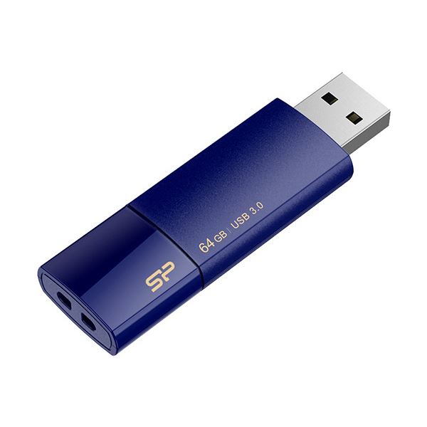 【送料無料】(まとめ) シリコンパワーUSB2.0フラッシュメモリ Ultima U05 64GB ネイビー SP064GBUF2U05V1D 1個 【×5セット】