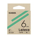 【送料無料】(まとめ)カシオ計算機 ラテコ専用テープXB-6GN 緑に黒文字(×10セット)