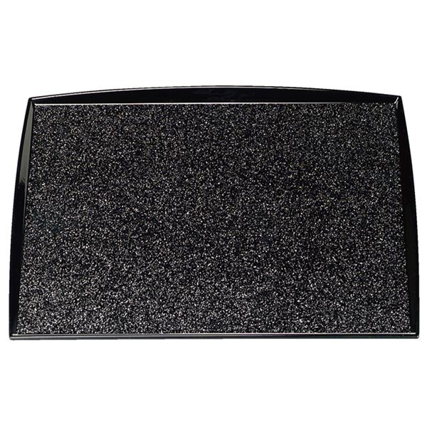 【送料無料】尺0 角わたらせ盆/トレー 【銀彩渕黒SL】 300mm×300mm×13mm 日本製 〔和食 レストラン 店舗 お店〕【代引不可】