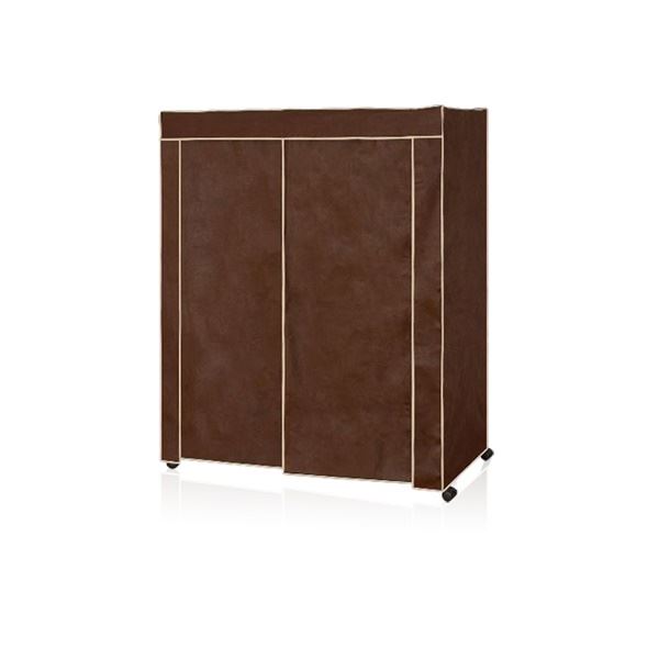 ハンガーラック 衣類収納 幅約151.5cm ブラウン 不織布 カバー付き 組立品 スチールハンガー ベッドル..