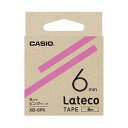 【送料無料】(まとめ)カシオ計算機 ラテコ専用テープXB-6PK ピンクに黒文字(×10セット)