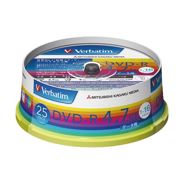 【送料無料】(まとめ)バーベイタム データ用DVD-R4.7GB 1-16倍速 ホワイトワイドプリンタブル スピンドルケース DHR47JP25V1 1パック(25枚)【×5セット】