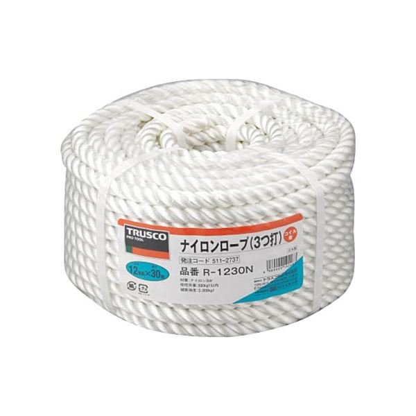 【送料無料】TRUSCO ナイロンロープ 12mm×30m コイル巻 R-1230N 1巻 生活用品・インテリア・雑貨 日用雑貨 ひも・ロープ レビュー投稿で次回使える2000円クーポン全員にプレゼント