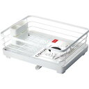 【送料無料】〔12個セット〕 水切りラック 水切りかご 幅30.4cm 1段 ワイド ホワイト 抗菌 カトラリースタンド 防サビ アスベル ポゼ Wコート