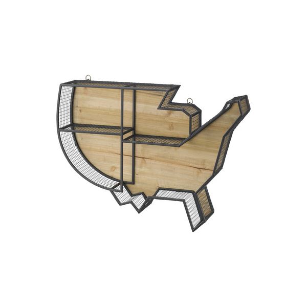 【送料無料】壁掛け収納 オープンラック 幅74cm スチール 木製 ウォールラック 完成品 店舗 ショップ お店 リビング ダイニング