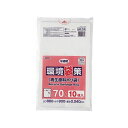 (まとめ) ジャパックス 環境袋策 再生原料ポリ袋 半透明 70L LR-74 1パック(10枚) 【×30セット】