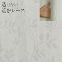【送料無料】レースカーテン ミラー 遮熱 遮像 UVカット 採光 リーフ 幅100×丈133cm 2枚 アイボリー エコプラント 九装