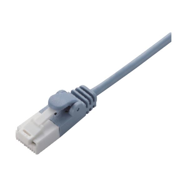 【送料無料】(まとめ)エレコムツメ折れ防止スリムLANケーブル(Cat6) ブルー 0.5m LD-GPST/BU05 1本【×10セット】